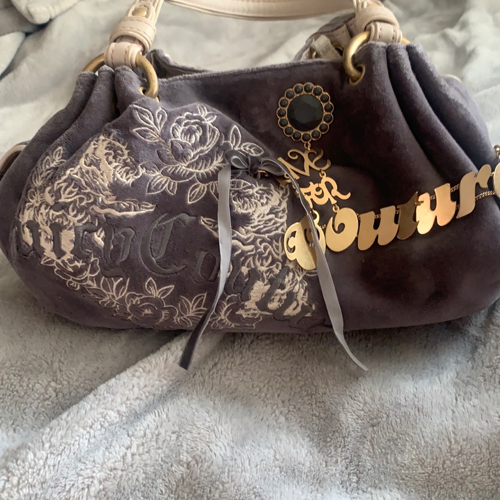 Juicy Couture Gray Velour Purse